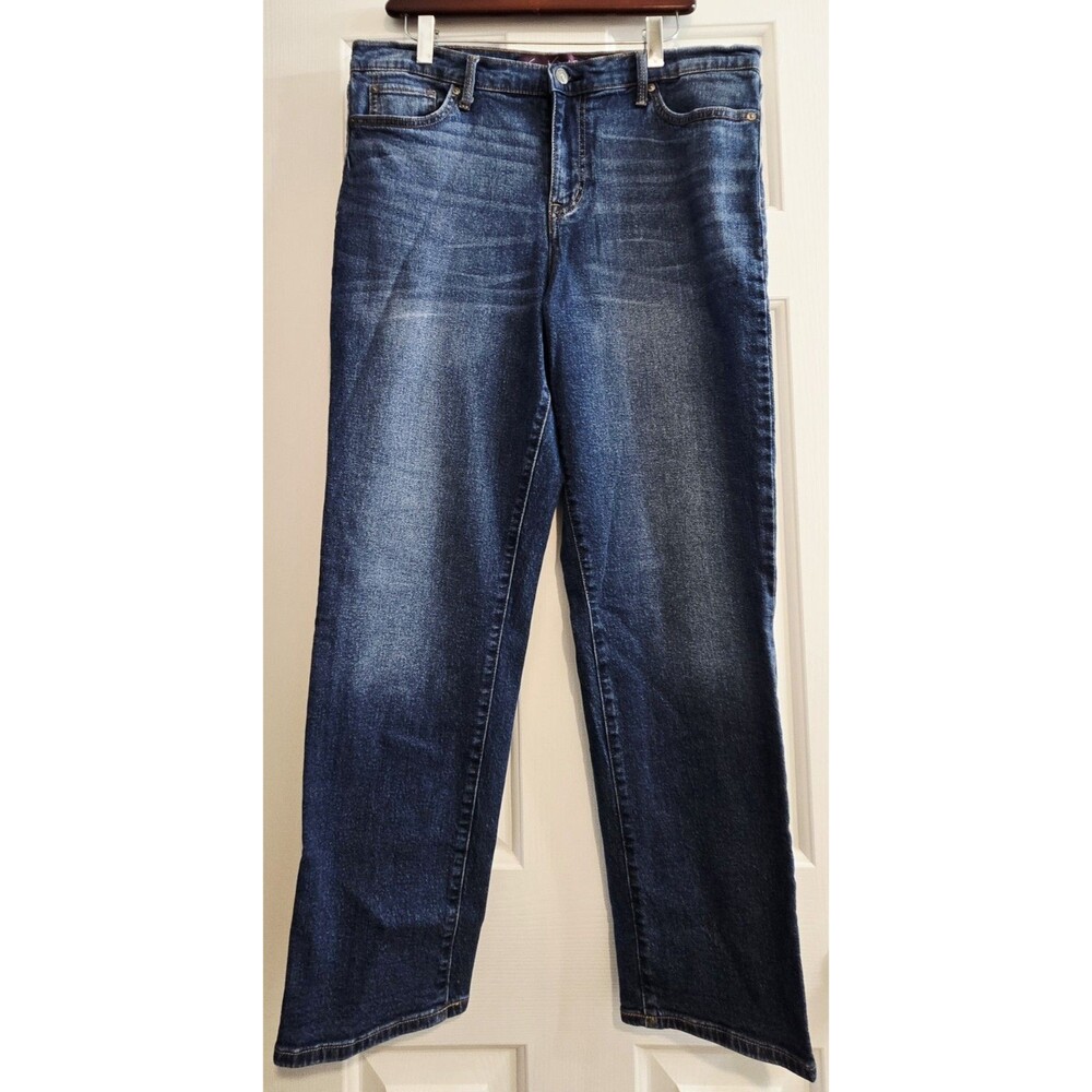 Gloria Vanderbilt Boyfriend Jeans 12 Blue Stretch Denim Classic Minimalist